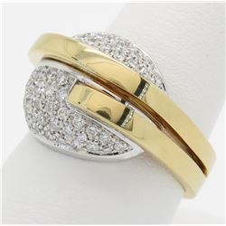 0.74ctw Diamond Ring - 18KT Two-Tone Gold