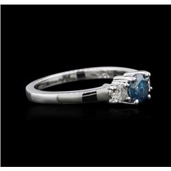 14KT White Gold 0.91ctw Blue Diamond Ring