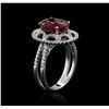 Image 3 : 18KT White Gold 4.47ct Ruby and Diamond Ring