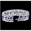 Image 3 : 14KT White Gold 21.12ctw Tanzanite and Diamond Bracelet