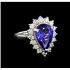 Image 1 : 3.54ct Tanzanite and Diamond Ring - 14KT White Gold