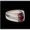 Image 1 : 1.39ct Ruby and Diamond Ring - 14KT White Gold