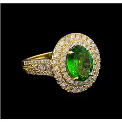 2.70ct Tsavorite and Diamond Ring - 14KT Yellow Gold