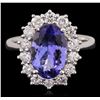 Image 2 : 14KT White Gold 2.80ct Tanzanite and Diamond Ring