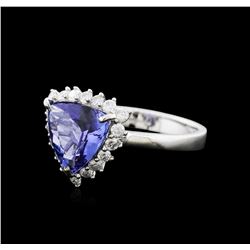 14KT White Gold 3.30ct Tanzanite and Diamond Ring