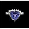 Image 2 : 14KT White Gold 3.30ct Tanzanite and Diamond Ring