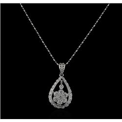 14KT White Gold 1.11ctw Diamond Pendant With Chain