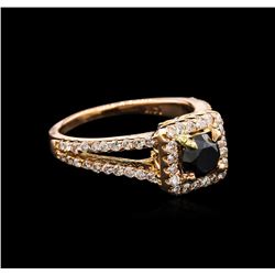 1.30ctw Black Diamond Ring - 14KT Rose Gold