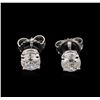 Image 1 : 1.08ctw Diamond Solitaire Earrings - 14KT White Gold