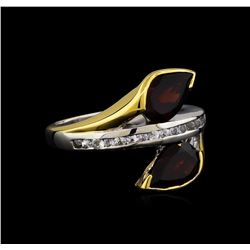 Crayola 2.60ctw Garnet and White Sapphire Ring - .925 Silver