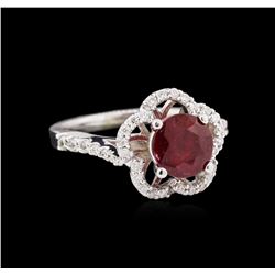 1.87ct Ruby and Diamond Ring - 14KT White Gold