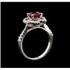 Image 3 : 1.87ct Ruby and Diamond Ring - 14KT White Gold