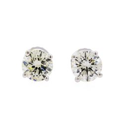 1.42ctw Diamond Stud Earrings - 14KT White Gold