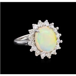 3.07ct Opal and Diamond Ring - 14KT White Gold