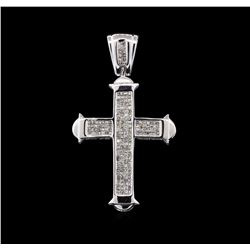 3.00ctw Diamond Cross Pendant - 14KT White Gold