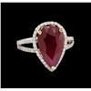 Image 1 : 5.36ct Ruby and Diamond Ring - 14KT Yellow Gold