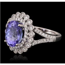 18KT White Gold 3.95ct Tanzanite and Diamond Ring