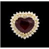 Image 2 : 10.98ct Ruby and Diamond Ring - 14KT Yellow Gold