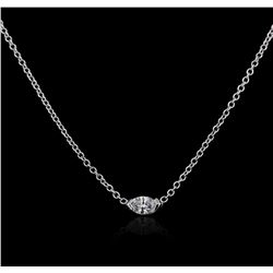 14KT White Gold 0.14ct Diamond Solitaire Necklace