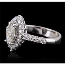 14KT White Gold 1.83ctw Marquise Cut Diamond Ring