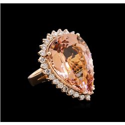 20.71ct Morganite and Diamond Ring - 14KT Rose Gold