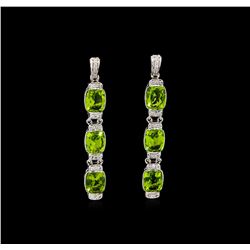 Crayola 15.60ctw Peridot and White Sapphire Earrings - .925 Silver