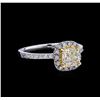 Image 1 : 1.34ctw Fancy Light Yellow Diamond Ring - 14KT Two-Tone Gold