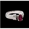 Image 1 : 0.91ct Ruby and Diamond Ring - 14KT White Gold