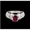 Image 2 : 0.91ct Ruby and Diamond Ring - 14KT White Gold