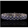 Image 1 : 14KT White Gold 20.79ctw Sapphire and Diamond Bracelet