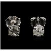 Image 1 : 14KT White Gold 0.59ctw Diamond Stud Earrings