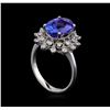 Image 4 : 3.60ct Tanzanite and Diamond Ring - 14KT White Gold