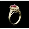 Image 3 : 1.53ct Ruby and Diamond Ring - 14KT Yellow Gold
