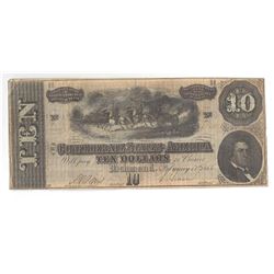 1864 $10 Confederate States of America Bank Note