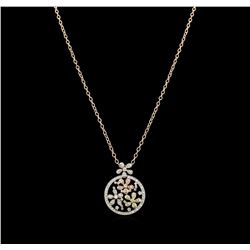 2.01ctw Diamond Pendant With Chain - 14KT Tri Color Gold