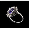 Image 3 : 4.75ct Tanzanite and Diamond Ring - 14KT White Gold