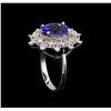 Image 4 : 4.75ct Tanzanite and Diamond Ring - 14KT White Gold