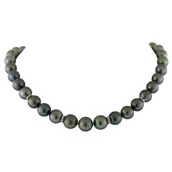 Tahitian Cultured Pearl Necklace With Diamond Clasp