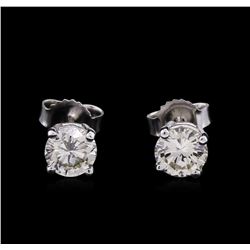 0.82ctw Diamond Solitaire Earrings - 14KT White Gold