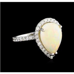 2.66ct Opal and Diamond Ring - 14KT White Gold