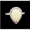 Image 2 : 2.66ct Opal and Diamond Ring - 14KT White Gold