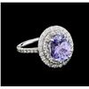 Image 1 : 3.56ct Tanzanite and Diamond Ring - 14KT White Gold