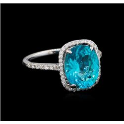 3.67ct Apatite and Diamond Ring - 14KT White Gold