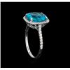 Image 4 : 3.67ct Apatite and Diamond Ring - 14KT White Gold