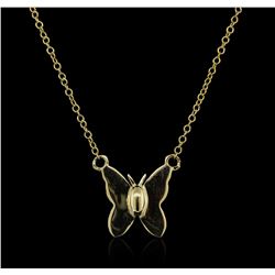 14KT Yellow Gold 0.03ct Diamond Butterfly Necklace