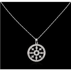 14KT White Gold 0.54ctw Diamond Pendant With Chain