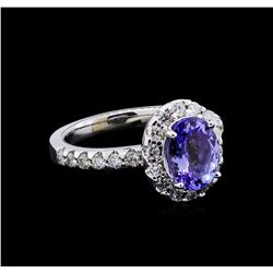 1.90ct Tanzanite and Diamond Ring - 14KT White Gold