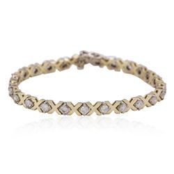 14KT Yellow Gold 2.23ctw Diamond Tennis Bracelet