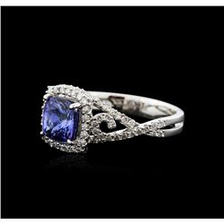 14KT White Gold 1.62ct Tanzanite and Diamond Ring