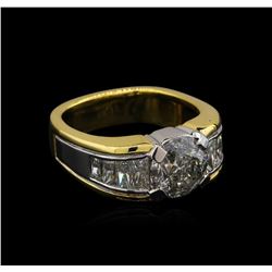 Platinum and 18KT Yellow Gold 4.91ctw Diamond Ring